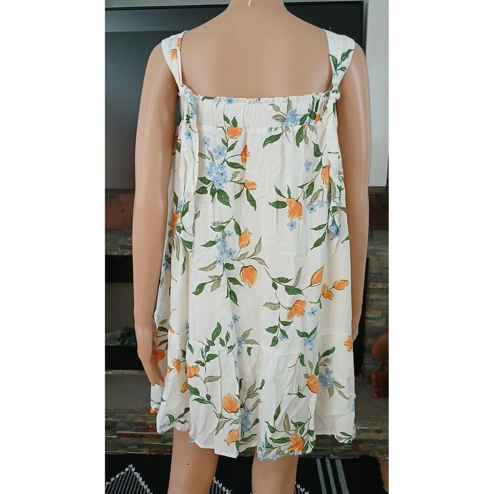 Babydoll Sundress Cottage Coastal Boho Shabby Eco Vero Fiber Beachy Dress Medium - Picture 4 of 16